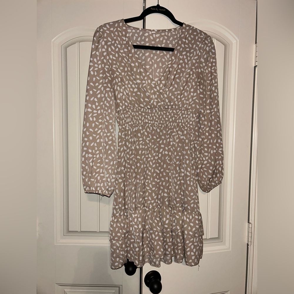 Taupe Printed Dress
